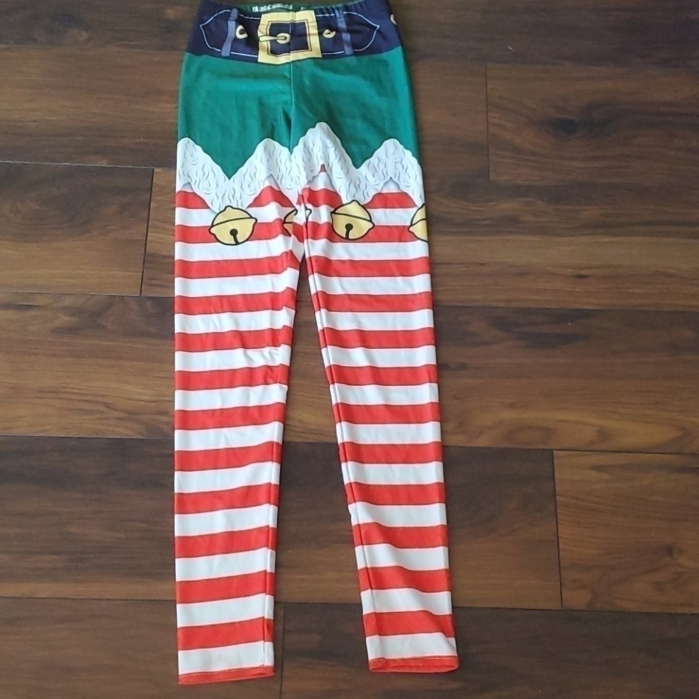 Santa elve leggings size 3 or a small